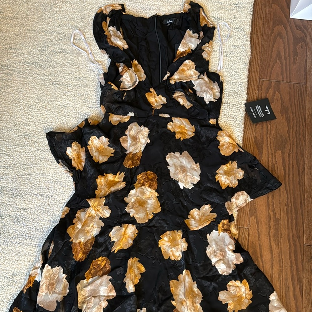 Lulus black dress with flowers